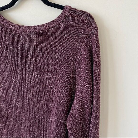 JuneRose Metallic Plum Side Zipper Tunic Sweater - Picture 8 of 12